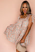 Floral Knotted Straps Tiered Babydoll Dress